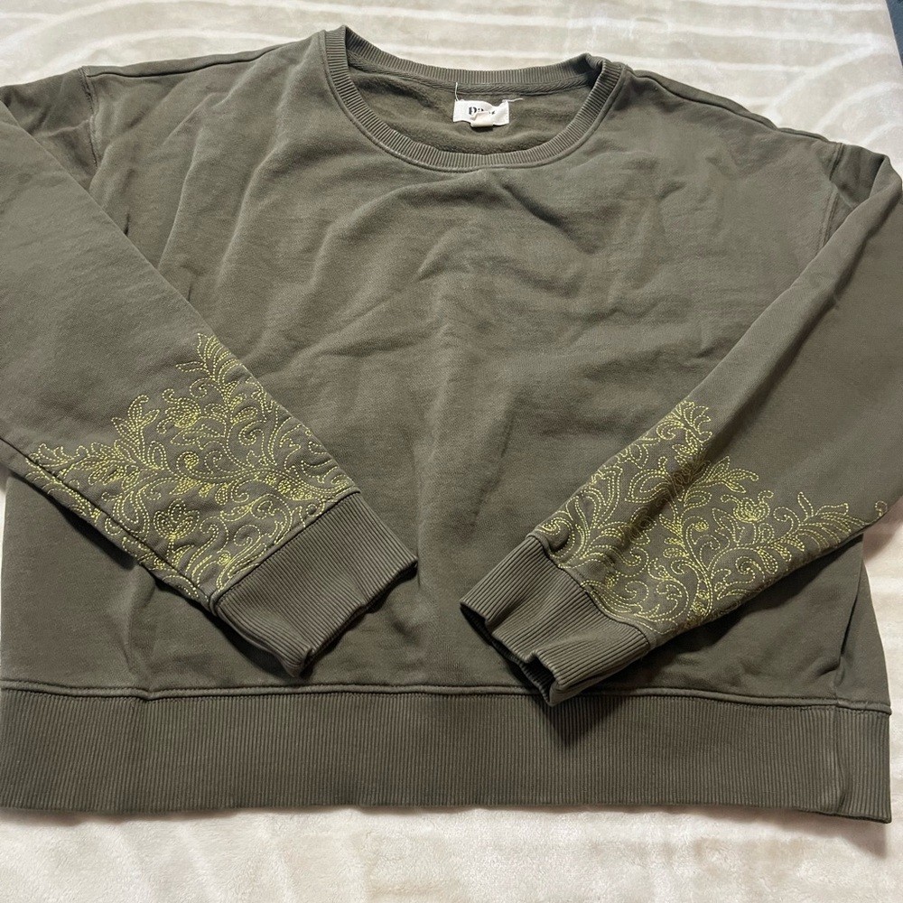 Pact Olive Green Crewneck Sweatshirt Large
